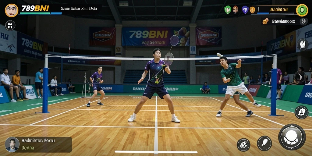 Tampilan antarmuka game badminton 789BNI yang menarik dan fungsional.