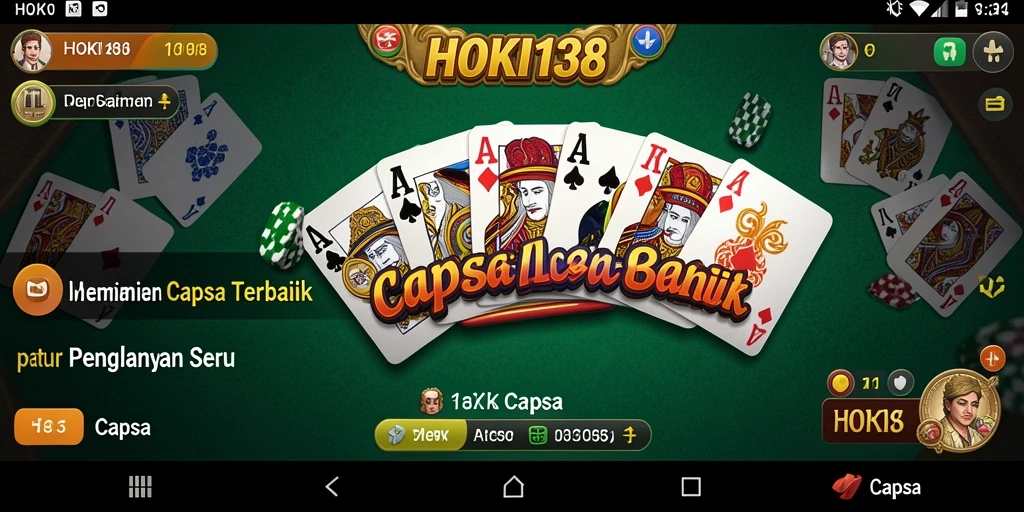 Tampilan antarmuka permainan Capsa HOKI138 yang menarik dan interaktif.