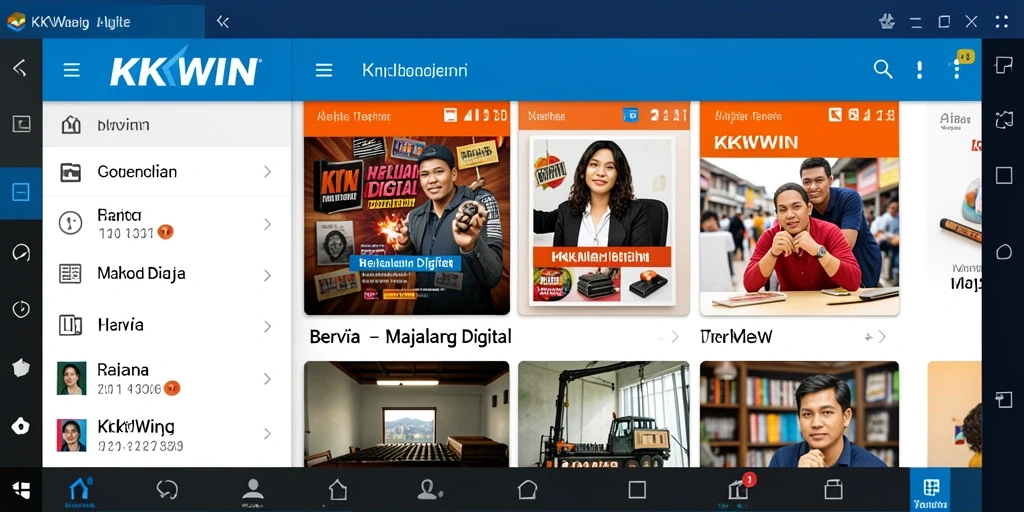 Antarmuka pengguna <strong>KKWIN</strong> yang modern dan fungsional untuk berita digital.