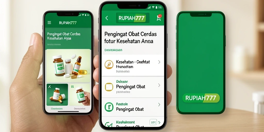 Antarmuka pengguna RUPIAH777 untuk pengingat obat harian.